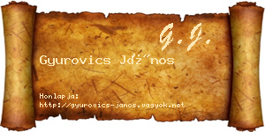 Gyurovics János névjegykártya