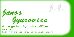 janos gyurovics business card